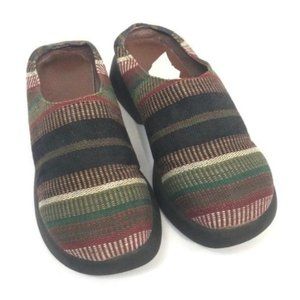 Fabric multicolor striped mules Slip on size 5